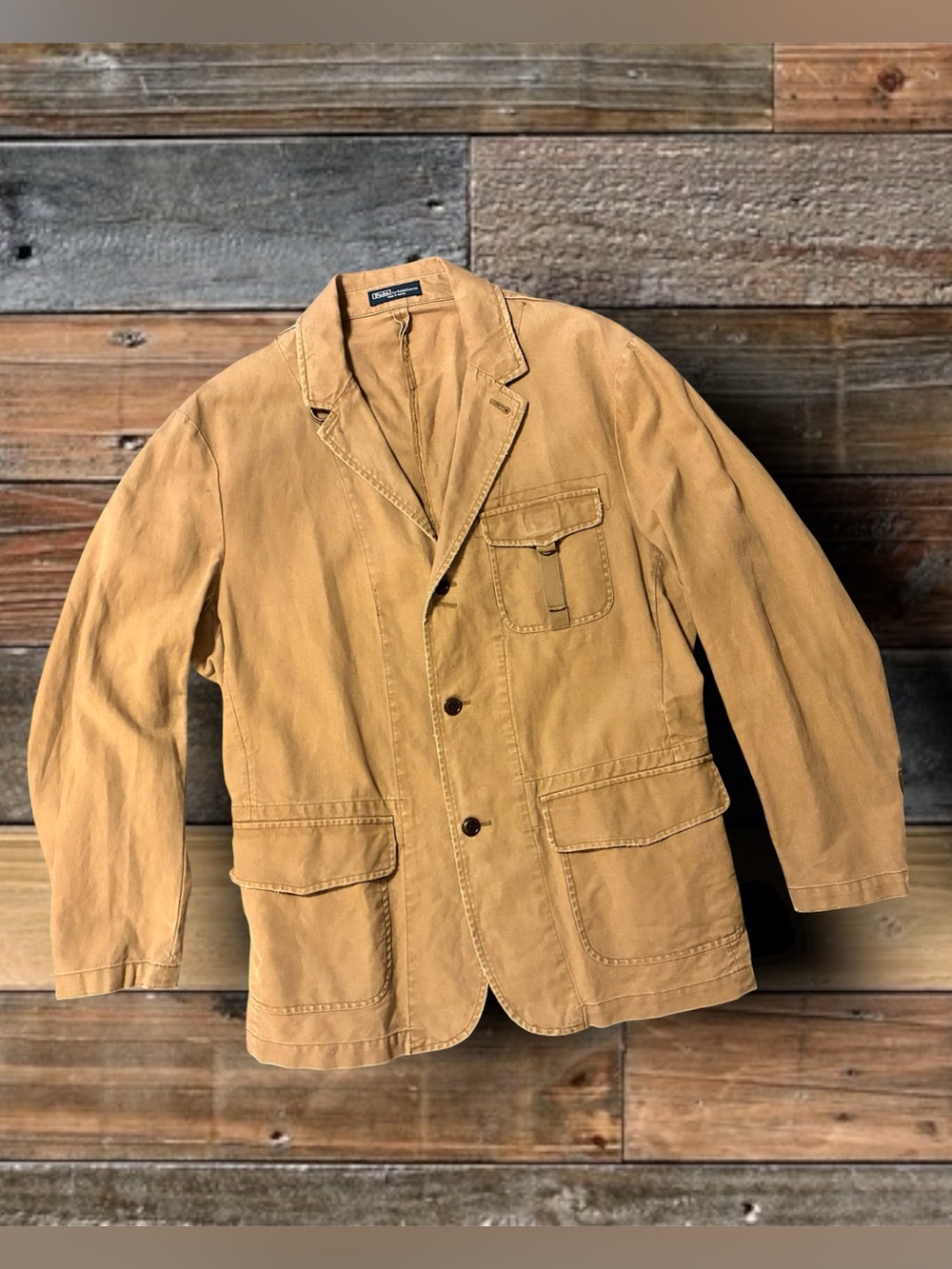 VINTAGE 80’s POLO RALPH LAUREN COTTON/LINEN BLEND JACKET- SIZE LARGE